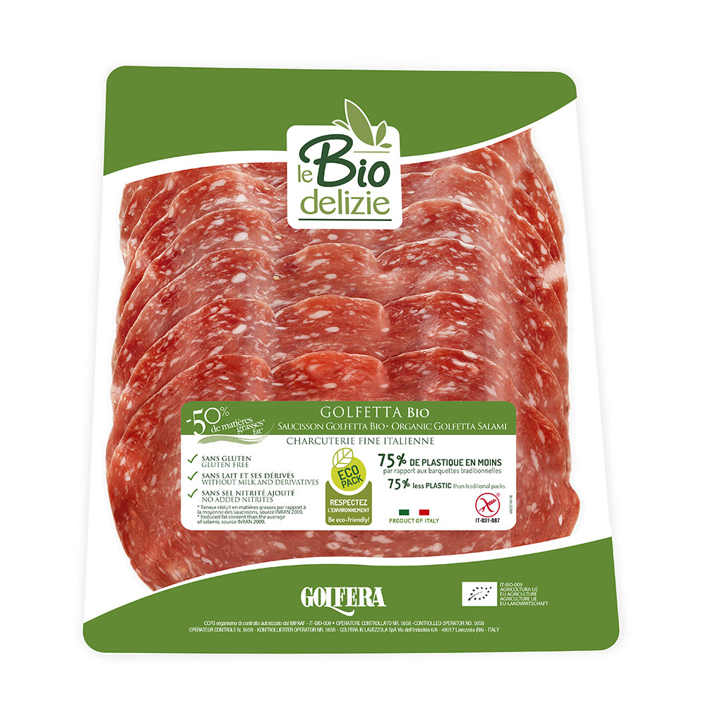 Geschnitten Golfetta salami BIO 80 gr