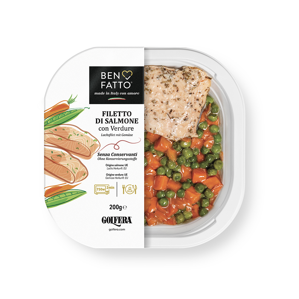 Filetto di salmone con verdure 200g