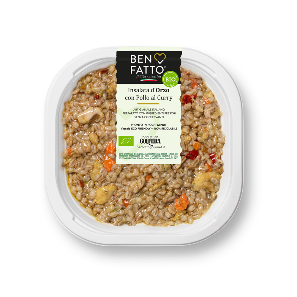 Insalata d\'orzo con pollo al curry BIO 
250 gr