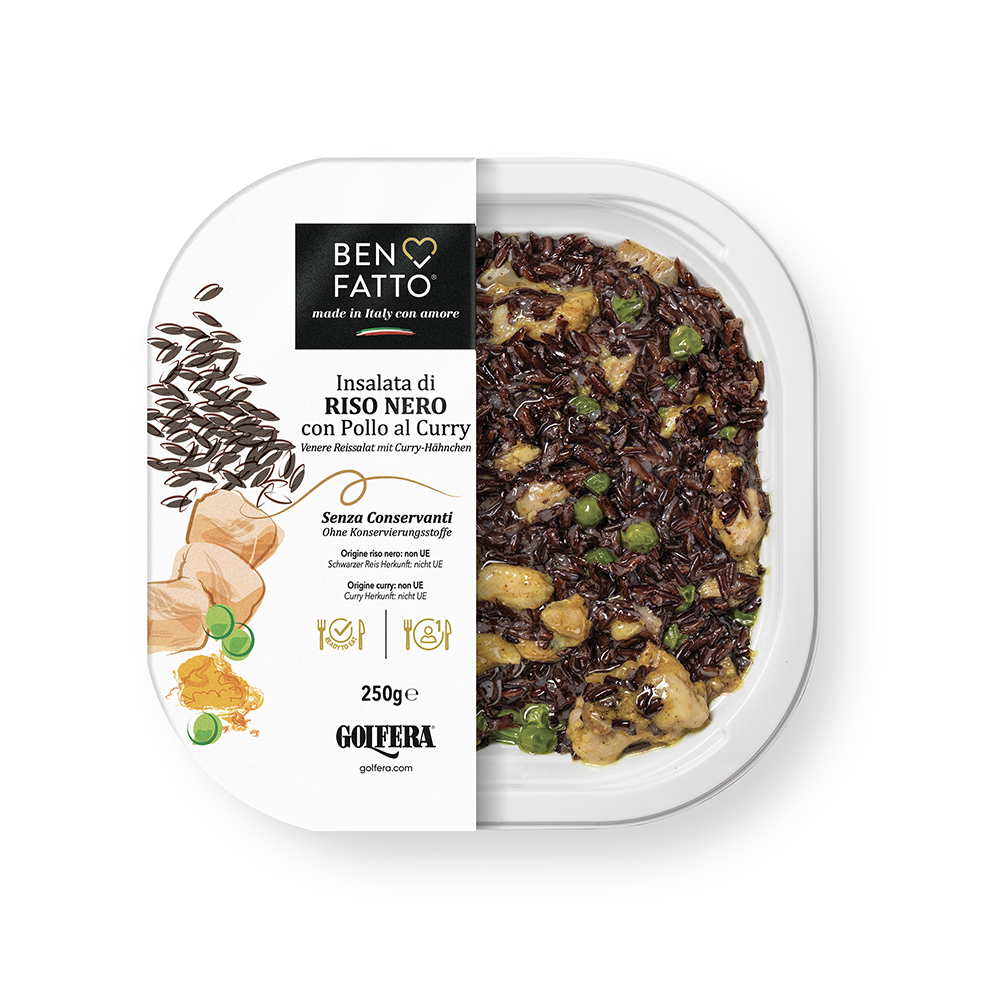 Insalata di riso nero con pollo al curry 250g