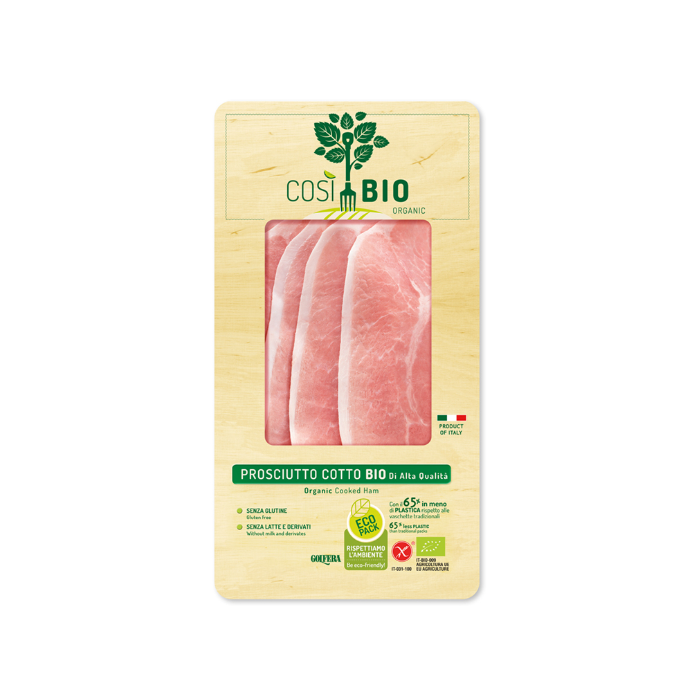 Prosciutto cotto Bracerì affettato Così Bio 80 gr