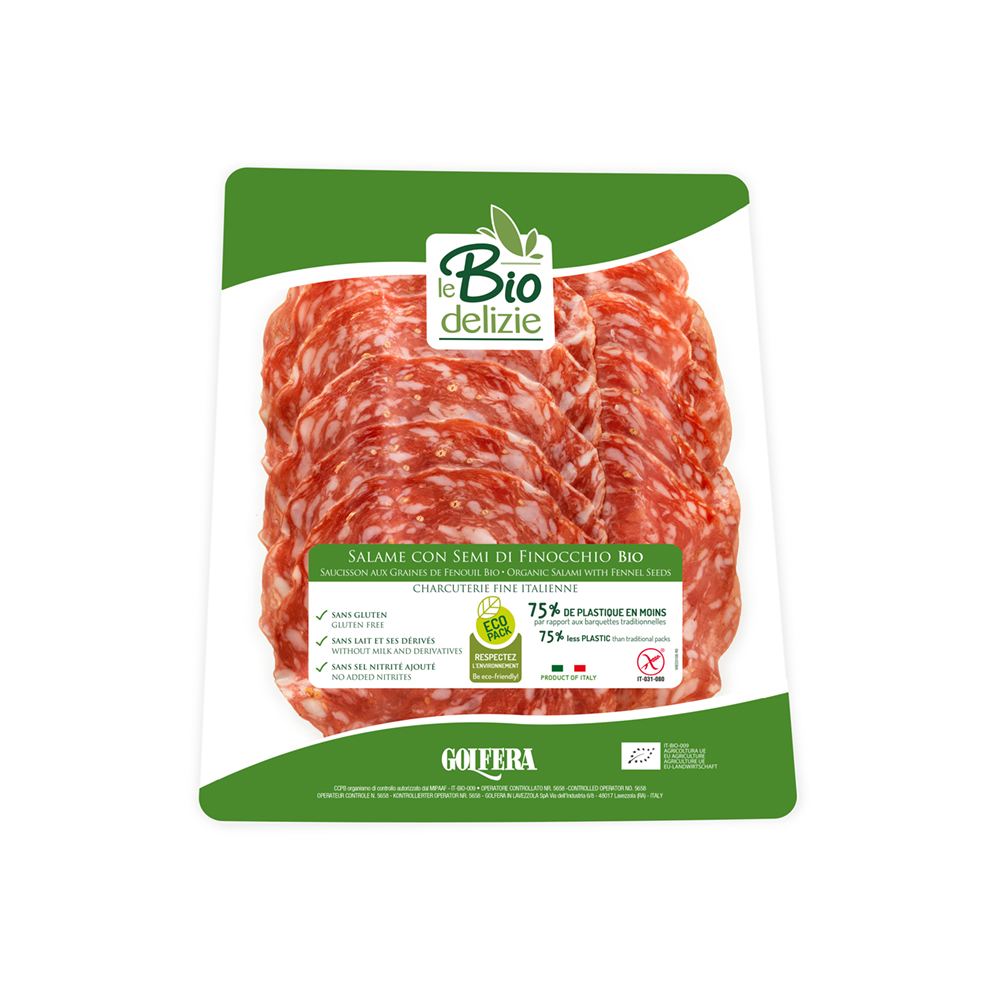 Salame con semi di finocchio affettato BIO 80 gr