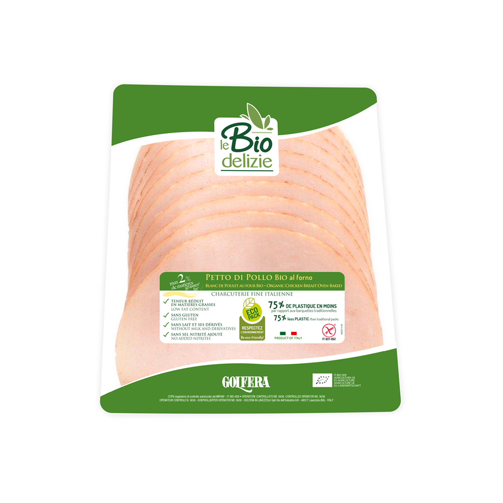 Petto di pollo al forno affettato BIO 80 gr