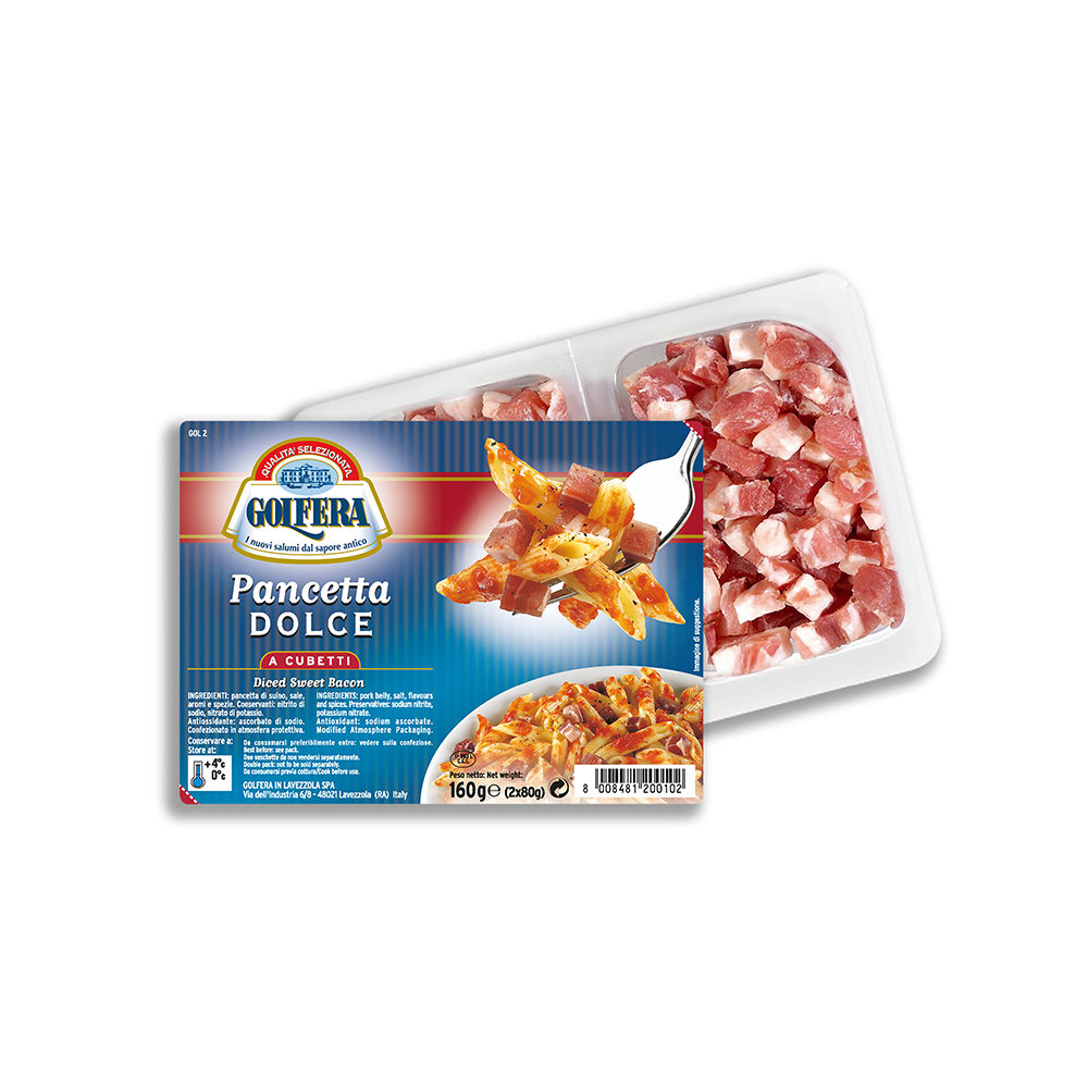 Pancetta dolce a cubetti 160 gr