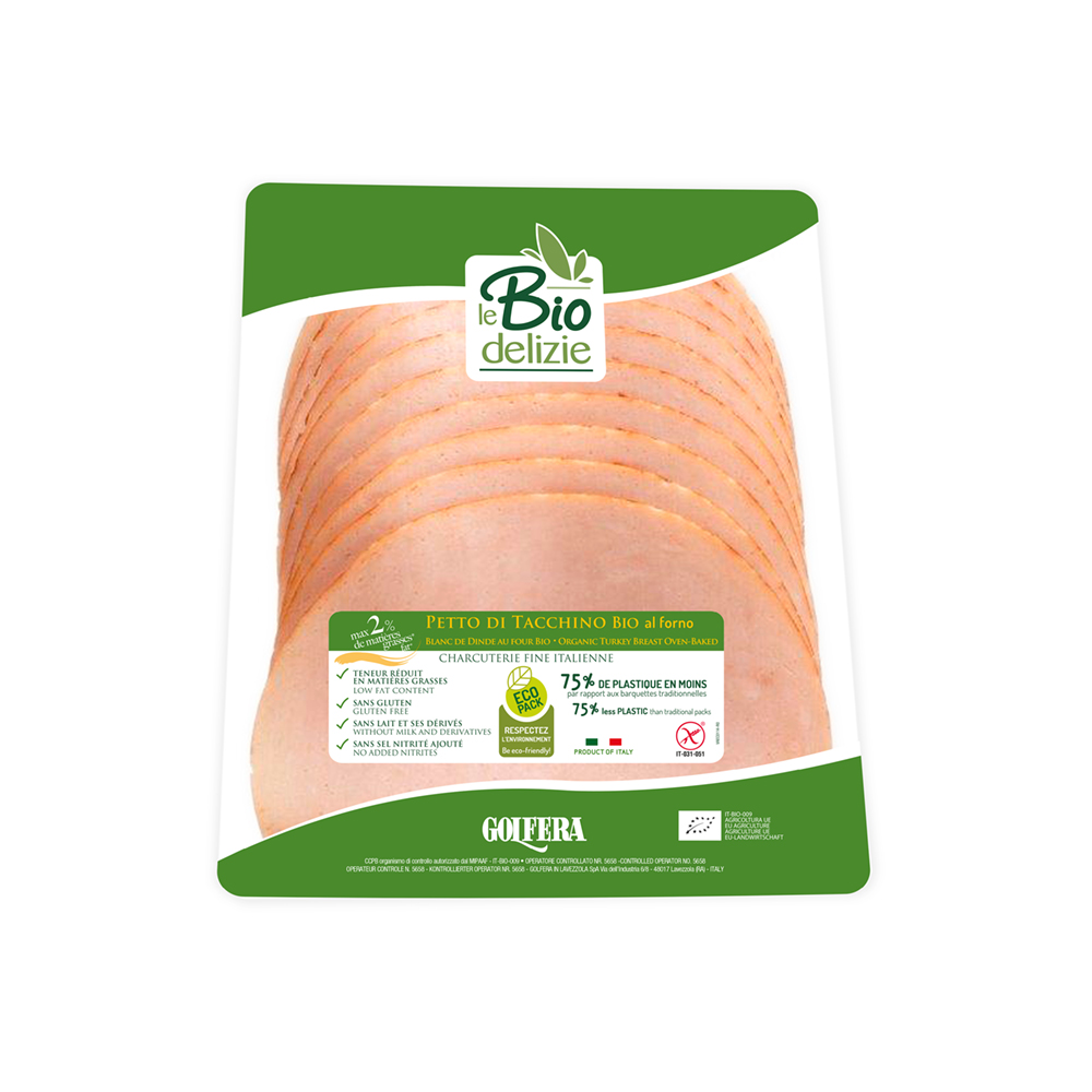 Petto di tacchino al forno affettato BIO 80 gr