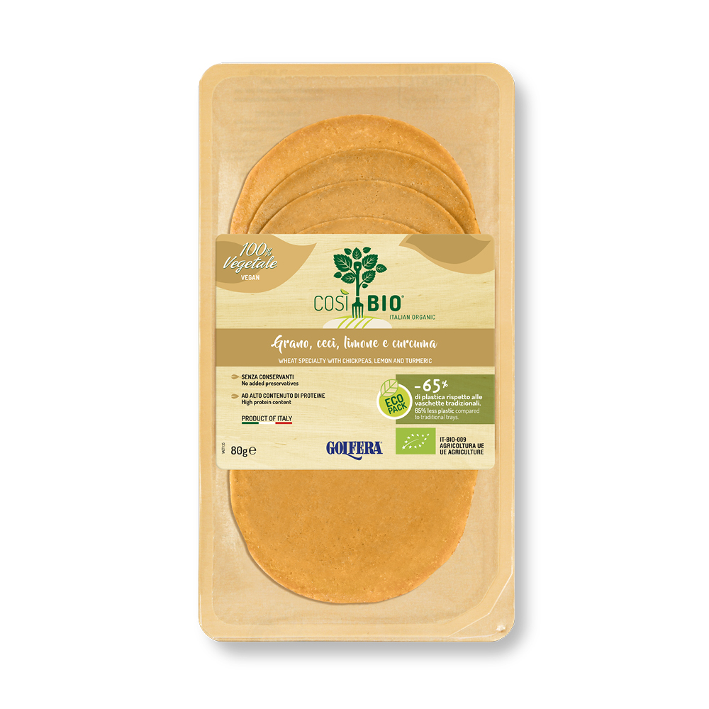 Affettato vegetalegano, ceci, limone e curcuma Così Bio 80g