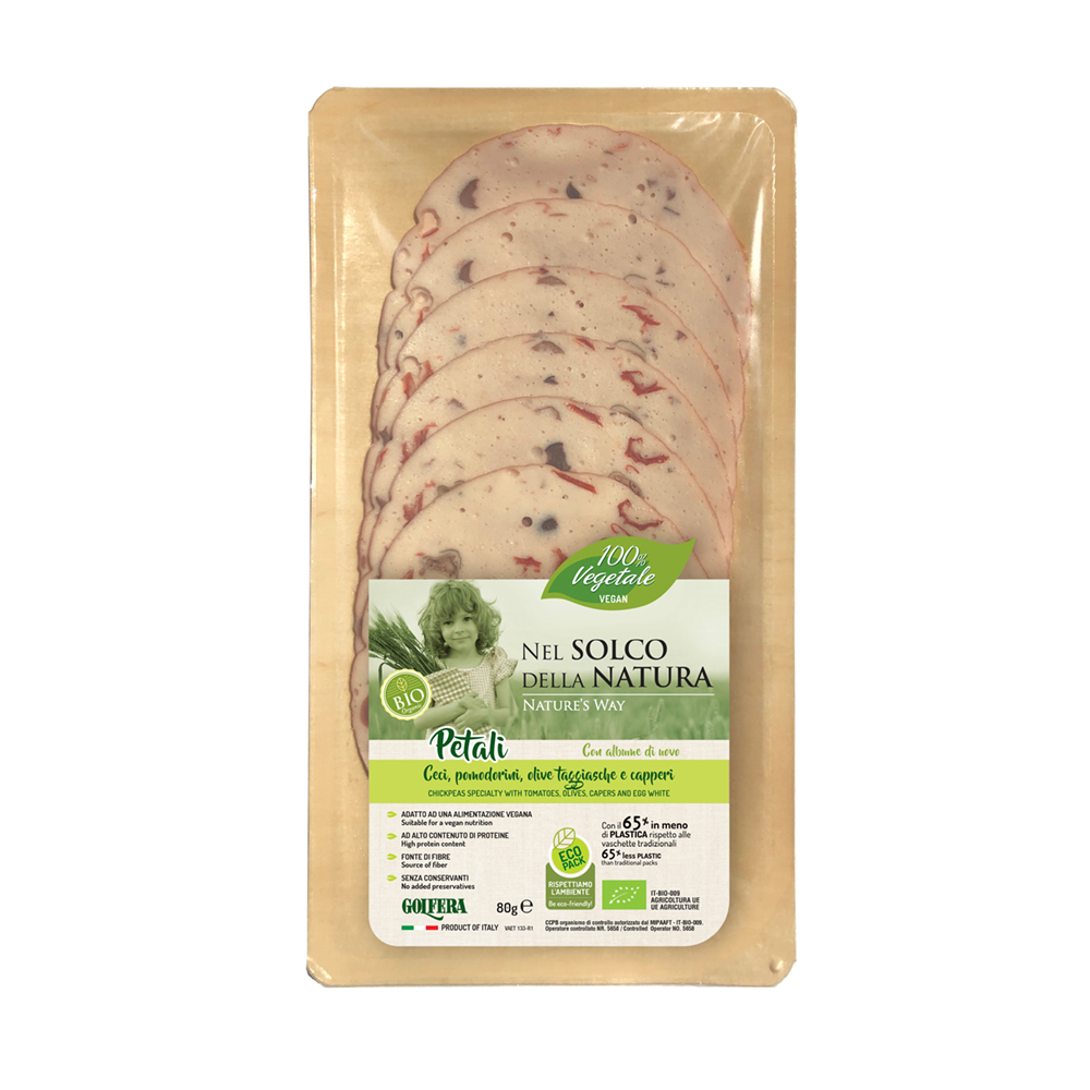 Affettato vegetale con ceci, pomodorini, olive taggiasche e capperi 80 gr