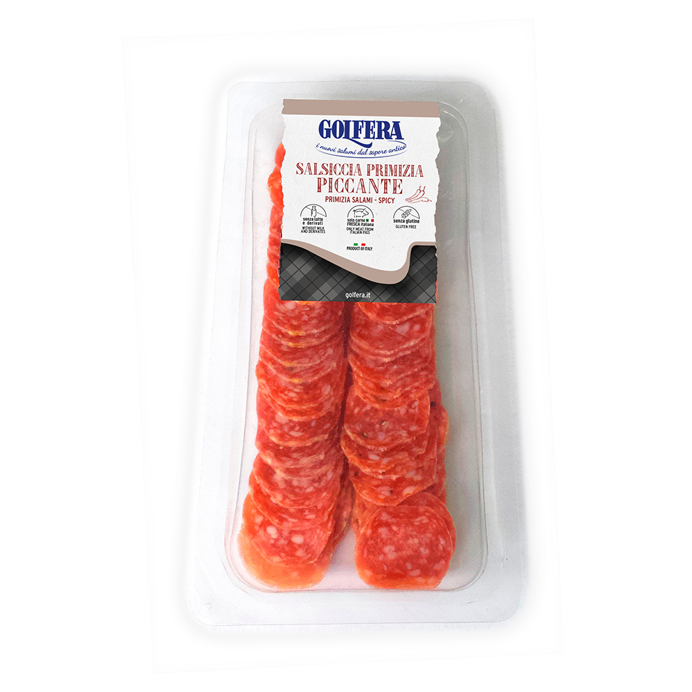 Salsiccia primizia piccante affettata 120 gr