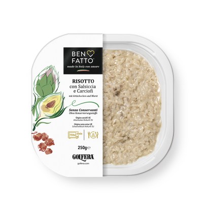 Risotto mit Wurst und Artischocken 250 gr