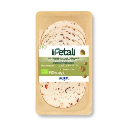 Affettato vegetale con ceci, pomodorini, olive taggiasche e capperi 80g